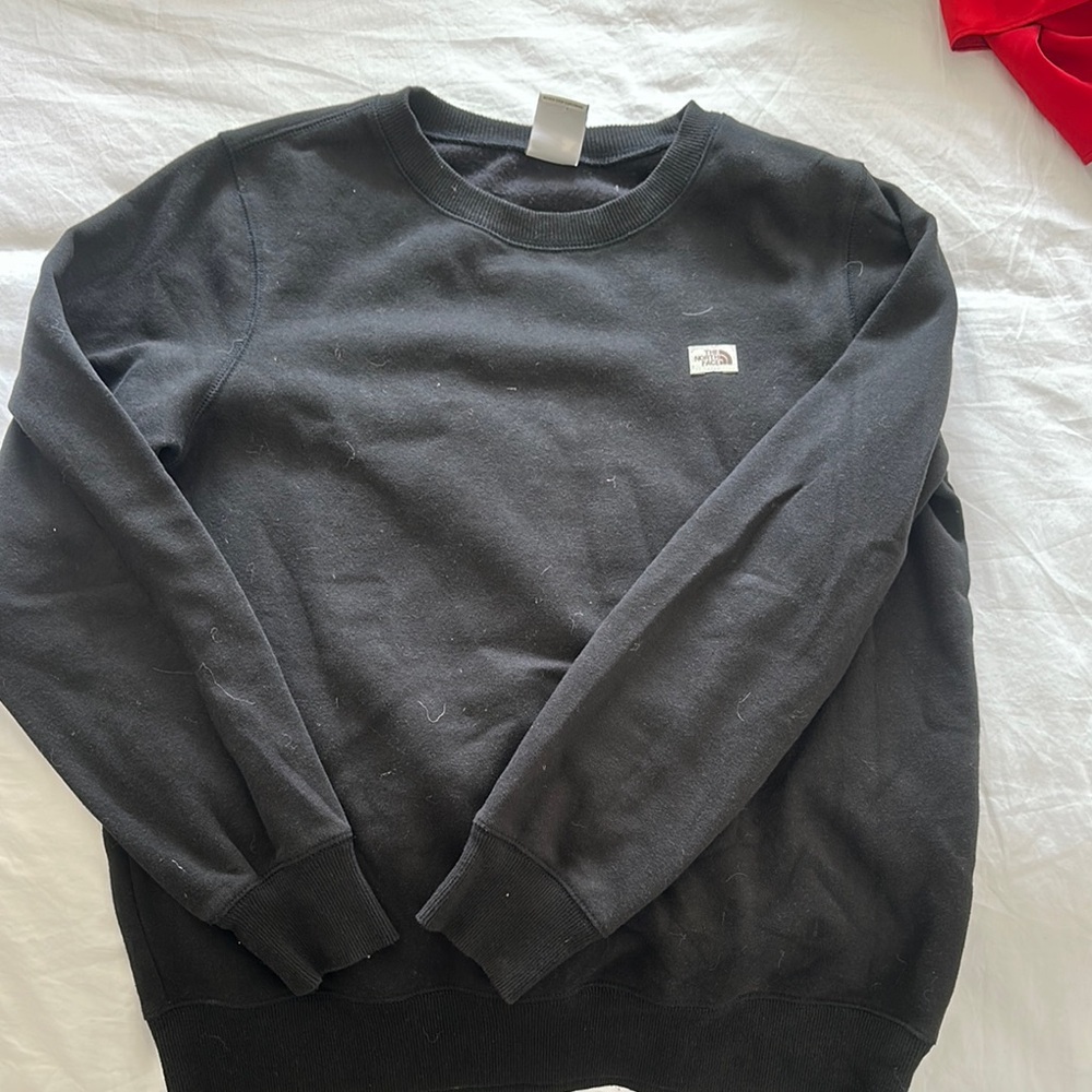The North Face Black Crewneck Sweater with Ribbed Cuffs